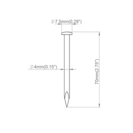 4x70 mm - 2.7 inch High Carbon Steel Point Tip Wall Cement Nail 200pcs (2.71lb.)