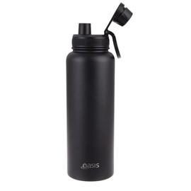 OASIS STAINLESS STEEL CHALLENGER SPORTS BOTTLE WITH SCREW CAP 1.1L - BLACK