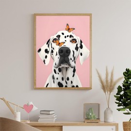 EATUKYIC Dog Aesthetics Diamond Painting Kit for Beginner Butterfly Dalmatian Diamond Painting for Adults, Round Gem Crystal Diamond Art by Numbers, for Modern Home Wall Decor 12x16 inch