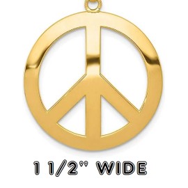 Fashion Jewelry BIG PEACE SIGN SYMBOL LOVE pendant GOLD plated charm 18K necklace 24" women men