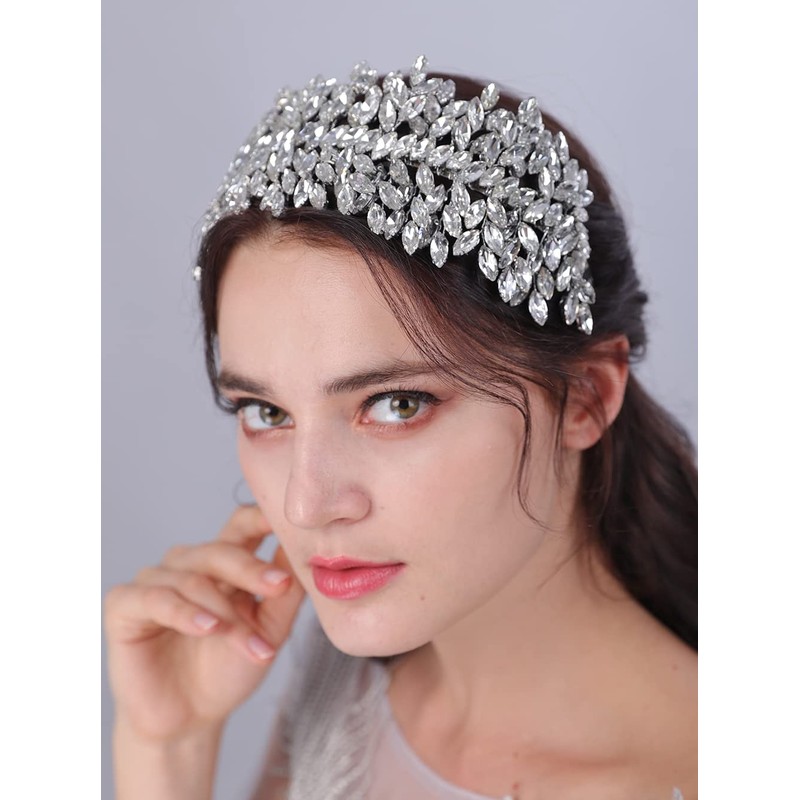 JWICOS Diadema de cristal para novia, accesorio para el cabello