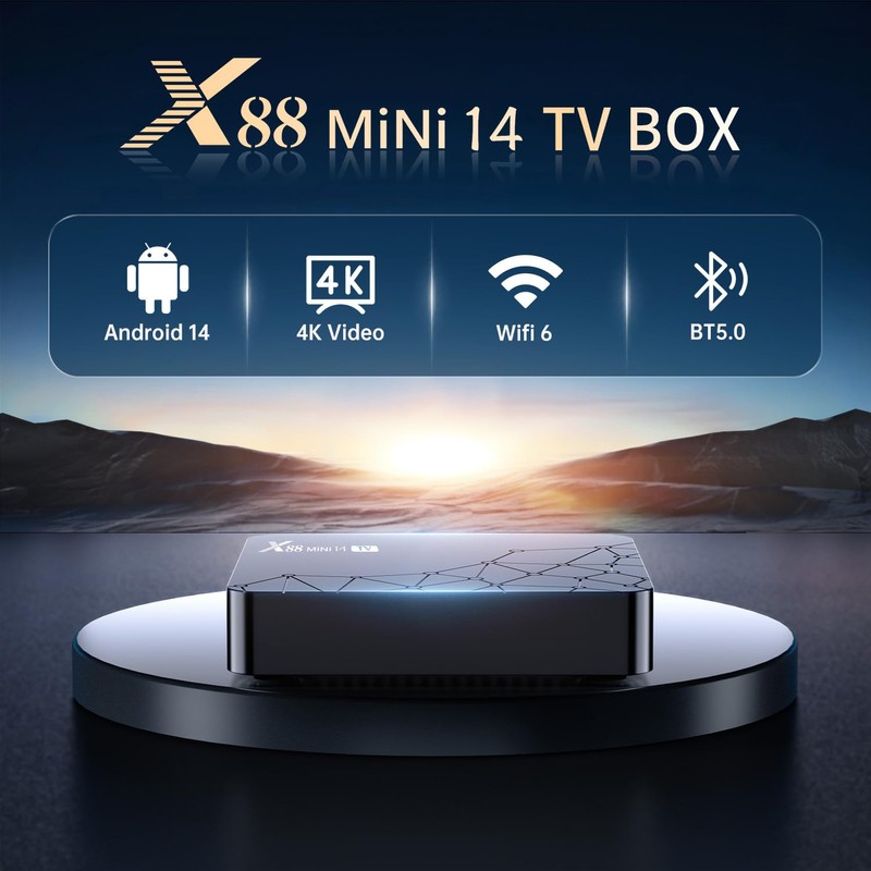 Android TV Box 14.0,Android Box 4K HDR10 2GB RAM 16GB
