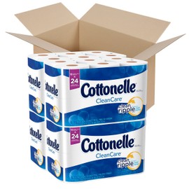 Cottonelle CleanCare Toilet Paper, 48 Double Rolls, Strong Bath Tissue