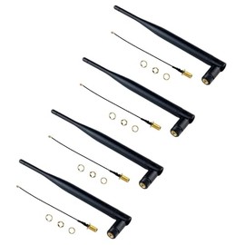 Sparkleiot 868MHz LoRa Antenna 5dBi SMA Connector - High Gain VSWR <1.5 for Meshtastic ESP32 LoRa32 V3 HTCC-AB02S (Pack of 4 + Cable)