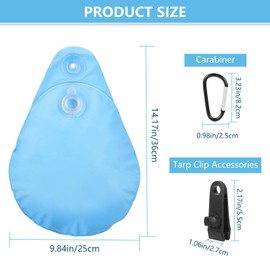 Lettry 10 Packs Boat Cover Bag Mooring Kit, Weights Marine Grade Water Bags for Boat Mooring Covers to Hold Boat Cover Kit with Carabiners and Tarp Clip Accessories (10)