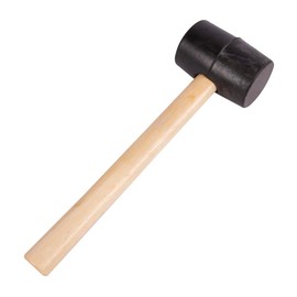 16oz Wooden Handled Rubber Mallet - Heavy Duty Hand Tool, Small Hammer, Comfortable Grip to Reduce Hand Fatigue, Camping Mallet, Great for DIY, Metal Work, Woodworking and More