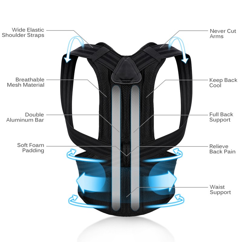 Posture corrector brace humpback correction with posture braces full back