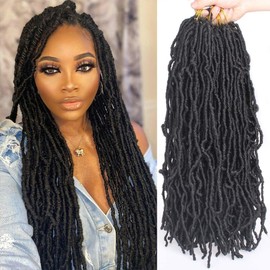 Xtrend 7 Packs New Faux Locks Crochet Braids Hair 24 Inch Most Natural Soft Locks Crochet Hair Extend Pre-Looped Synthetic Braiding Hair 18Strands Hair Extensions For Women 4#