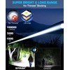 Flashlights High Lumens Rechargeable-100,000LM Super Bright Tactical LED Flashlight,Powerful USB