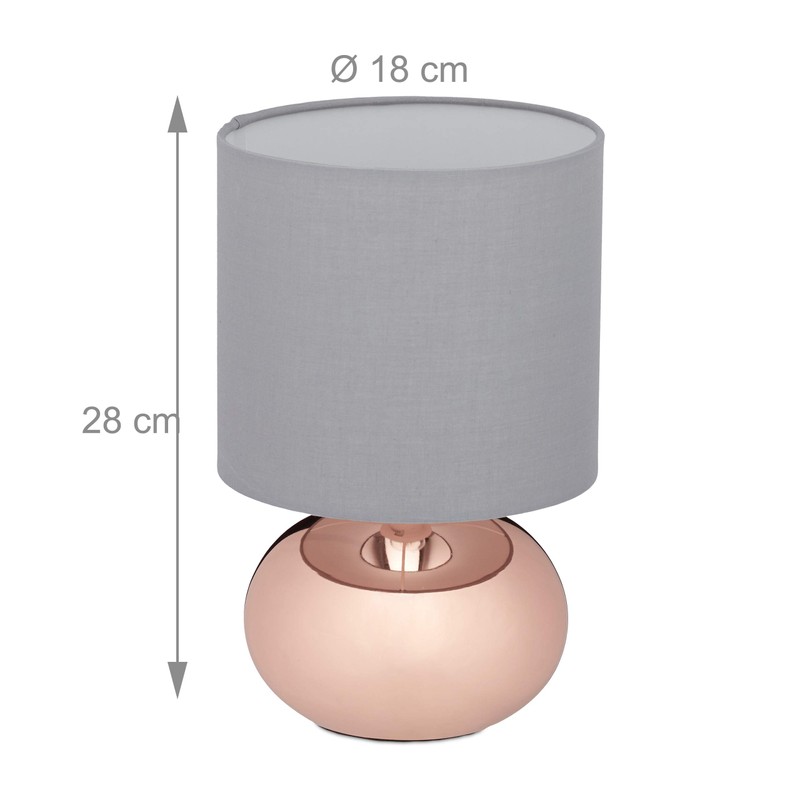 Relaxdays Bedside Lamp Touch Dimmable Modern Touch Lamp with 3