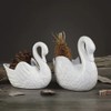 Xesagsnv White Swan Succulent Planter, Porcelain, Candle Holder (2 Pack)