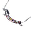 DUOWEI Cute Dachshund Gifts Floral Enamel Dachshund Necklace Pendant Keepsake
