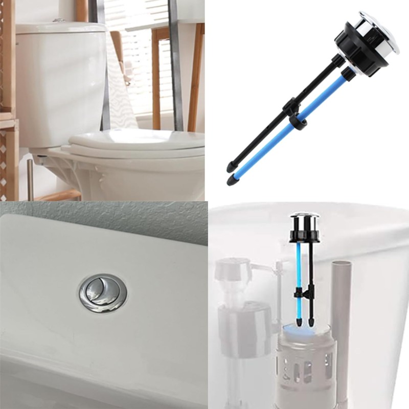 TAODAN Black Toilet 38mm Threaded Diameter Double Push Flush Button