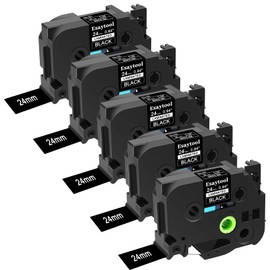 5 Pack Replacement for Brother P Touch TZe-355 TZe355 TZ355 24mm 0.94 1 inch Label Tape Laminated TZe White on Black for Brother Ptouch PT-D600 PT-D600VP PT-P700 P750W P950NW P710BT Label Maker