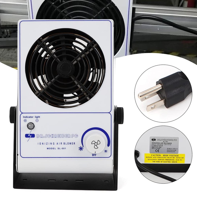 110V Ionizing Air Blower Fan Anti-Static Ion Blower Static Eliminator