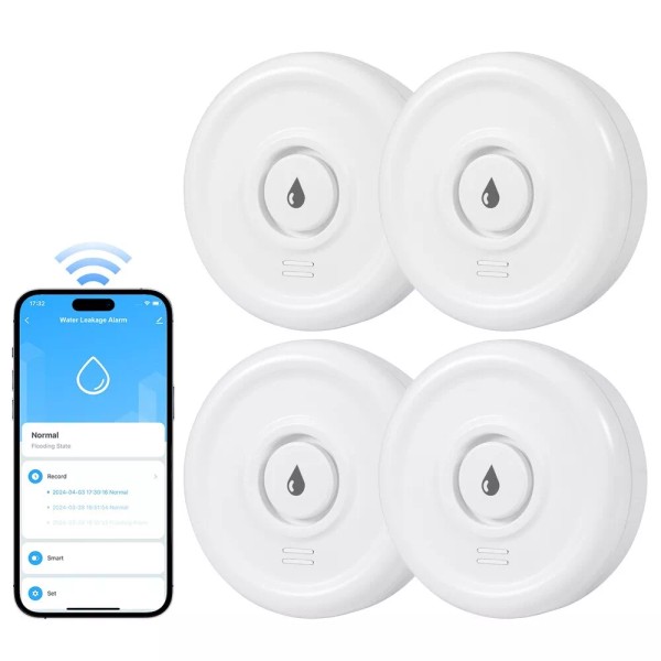 Universal 1~5PCS Smart Water Leak Sensor Detector APP Alarm WiFi