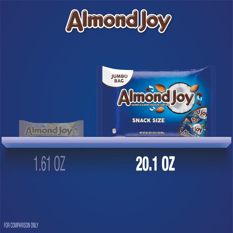 ALMOND JOY Coconut and Almond Chocolate Snack Size, Candy Jumbo