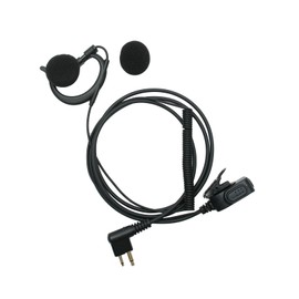 Klykon CP200D G-Shape Headset with PTT Mic for Two Way Radio Walkie Talkies 2-Pin Earpiece Compatible with Motorola CLS1110 CLS1410 CP185 BPR40 Mag One DTR650 RMU2040 RDU4100 2pack
