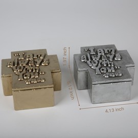 DevotedWalls Cross Keepsake Box,Christian Gifts Boxes,Cross-Shaped Box with Engraved Message I AM ALWAYS WITH YOU for First Communion, 5" L Modern Baptismal Gifts for Home Decor(Sliver Color)