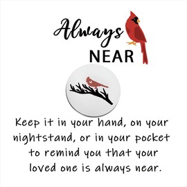 CENWA Cardinal Always Near Pocket Token Sympathy Gift Remembrance Gift Condolence Gift Loss of Loved One gift (Always Near Token)