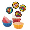 Fun Express - Superhero Baking Cups W/picks - Party Supplies