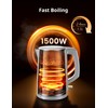 COMFEE' Electric Kettle and Tea Kettle, 1.5L Double Wall, Stainless
