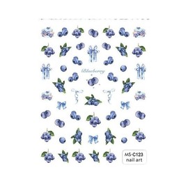 Generic Blueberry Fruit Nail Stickers Green Grapes Self Adhesive Nail Decals Ms C123 Nail Wraps Stickers Manicure Supplies for Women Nails Full Long Lasting Easy Apply and Remove