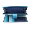Large Multi-Colour Navy Blue Leather Purse RFID Blocking - Women's