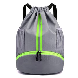 HUA ANGEL Lightweight Sports Backpack Women's Waterproof Unisex Sports Bag Basketball Bag with Wet Compartment Shoe Compartment for Swimming Travel Gym Yoga Basketball Football, Grey-1, travel