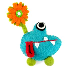 Global Groove Handmade Tooth Fairy Pillow with Pocket from Nepal Blue Monster