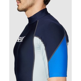 SEAC Men's Seac RAA Short Evo Men's Short Sleeve Rash Vest UV Swim and Snorkeling Top, Blue, UK