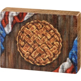 PrimitivesBy Kathy PBK Patriotic Decor - American as Apple Pie Mini Tier Tray Block Sign