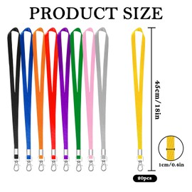 XHDA 20PCS Yellow Lanyards for Neck, Lanyards for ID Badge, Lanyard with Metal Swivel Hook for ID Card Badge Holder