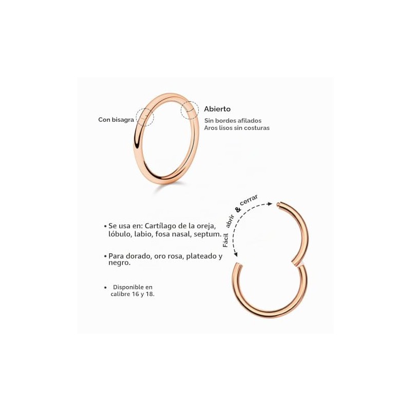 Anillo de Nariz de Aro para Mujeres y Hombres, Kucheed