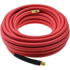 PRO SOURCE Oil-Resistant Heavy Duty Rubber Air Hose: 1/4" ID x 1/4" MNPT x 50 Feet