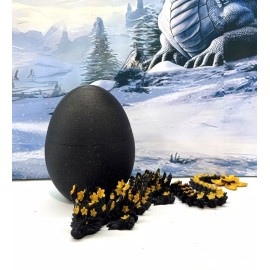 3D Printed Dragon with Dragon Egg, Articulated Dragon, Fidget ADHD Autism Toy