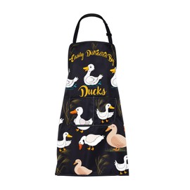 BNQL Duck Apron with Pockets Duck Gifts for Duck Lovers Gifts Duck Hunters Gifts Easily Distracted By Ducks Farmer Apron
