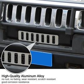 PIUGILH Stainless Steel Front Lower Grille Trim Panel Bumper Vent fit for Hummer H2 2003-2009, Vent Mesh Grille Cover