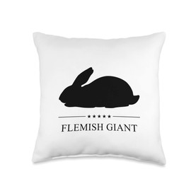 Miller Sye Flemish Giant Rabbit Black Silhouette Throw Pillow, 16x16, Multicolor