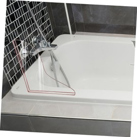 WOONEKY Tall Shower Acrylic Water Barrier for Walk-in Shower Bath Tub Sink Decorative Pattern Easy Install