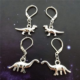 3 Pairs in Set Ceative Dinosaur Earrings Cool Stegosaurus Raptor Ear Clip, Brontosaurus Jewelry