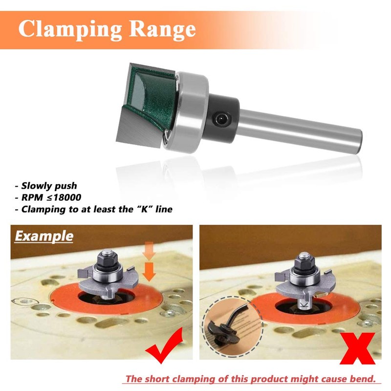 Mesee Industrial Grade Flush Trim Template Router Bit 1/4 Inch