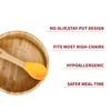 Vinsani Bamboo Bowl and Spoon Set for Baby/Toddler, Suction Plate,