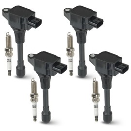 Hurotoms 4PCS Ignition Coil Pack with 4PCS Iridium Spark Plug Compatible with Nissan Altima Cube Rogue Select Sentra Versa NV200 1.6L 1.8L 2.0L 2.5L L4, Replace for UF549 C1696 C751