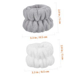 FOMIYES Facial Wristband Set 4 White 4 Grey Spa Headband Elastic Wrist Cuffs for Washing Face and Makeup Skin Care Accessory