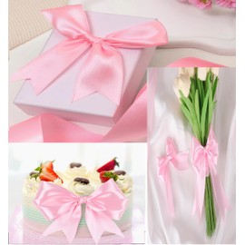 Double Faced Polyester Satin Ribbon -23 Metrs, Perfect for Party, Sew, Gifts Wrap, Bows, Crafts, Dress, Decorations, Events & Other Projects (12mm, Light Pink)
