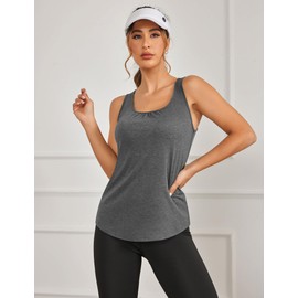 PINSPARK Gym Shirts Woman Sleeveless Workout Shirts Women Lightweight Yoga Tops Racerback Athletic Running Tank Top XXL