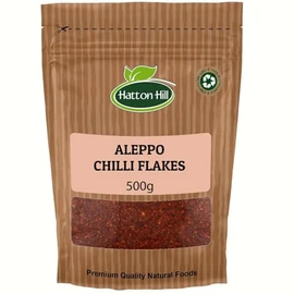Aleppo Chilli Flakes 500g by Hatton Hill | Pul Biber, Semi-Dried Red Pepper, Crushed, Middle East Cuisine, Mildly Hot, Marash Pepper