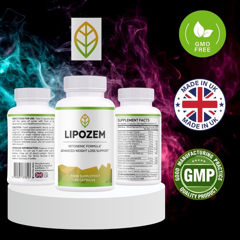 LIPOZEM Advanced KETOGENIC Formula 60 Capsules/1 Month Supply- All Natural