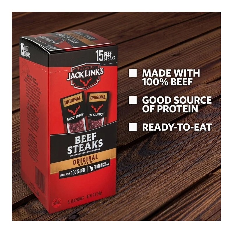 Jack Link’s Original Beef Steak Tender Style 15 Pack |
